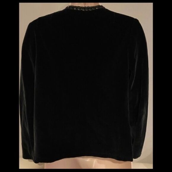 BEAUTIFUL VELOUR BLACK SEQUIN DRESS JACKET S - Picture 6 of 6